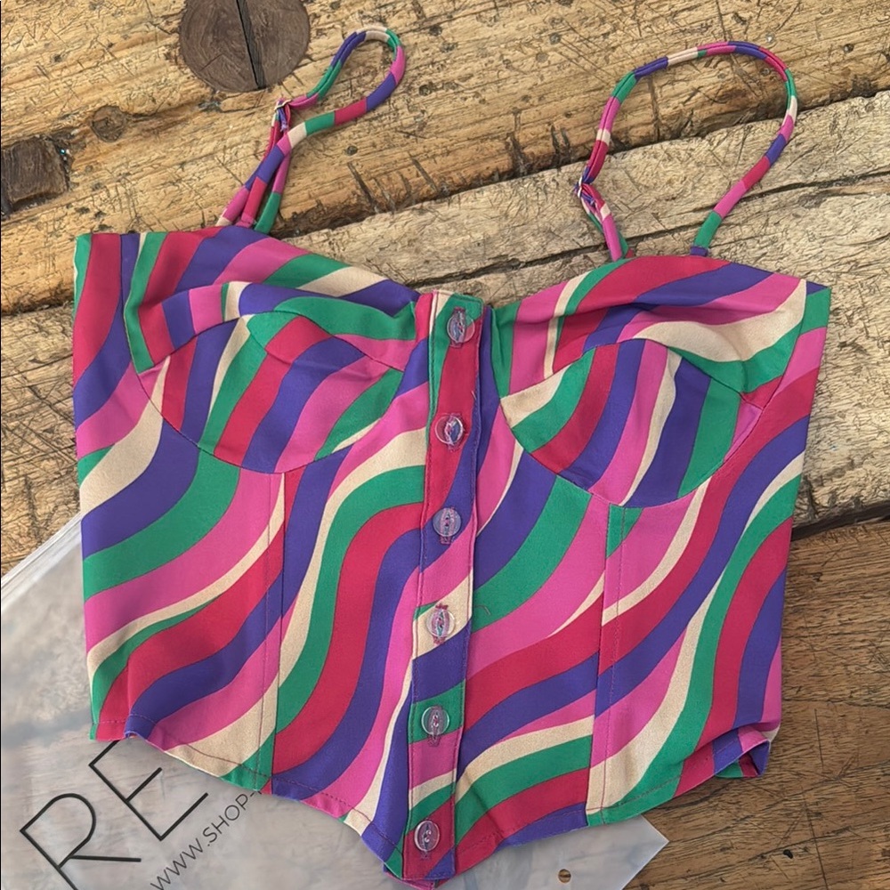 RESA Pink and Purple Bustier Crop Top. Brand new top never worn.